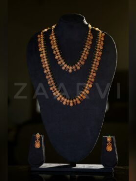 GOLDEN ALIKE DUAL COLOUR STONES BRIDAL SET