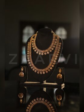 IMITATION TEMPLE JEWELLERY SET FEATURING LAKSHMI COINS