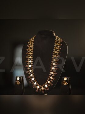 COIN INSPIRED RUBY AND EMERALD HARAM SET