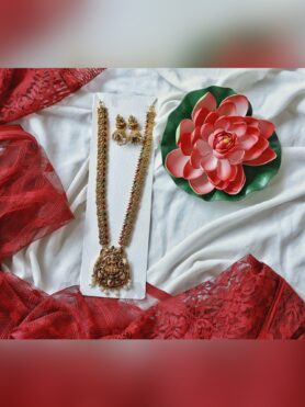 ANTIQUE STONE LONG LAKSHMI HARAM