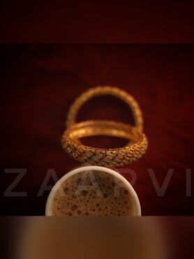 SET OF 2 GOLD TONED INDIAN STYLE KADAKAN BANGLES