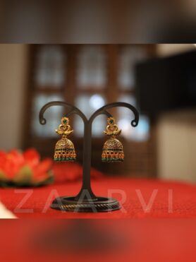 GREEN STONED JHUMKA